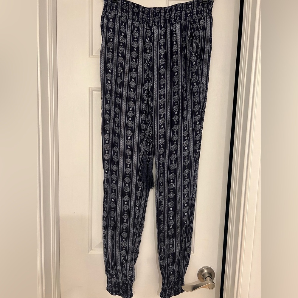 Solitaire Navy and White Wide Leg Pants